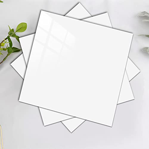 Piastrelle Adesive Pavimento Bianco Pavimento Pvc Adesivo Impermeabile Mattonelle Piastrelle Adesive Cucina Bagno Paraschizzi Cucina Adesivo Rimovibile Adesivi Murali 15x15cm/10 Pezzi