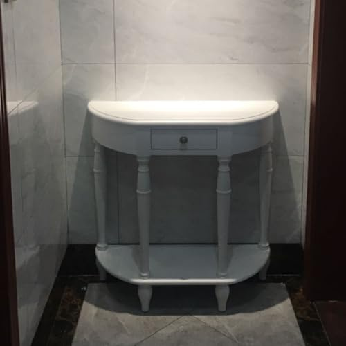 Tqertrtfxa Console d'entrée en Bois Massif en Forme de Demi-Lune avec tiroirs,Table décorative de Style Vintage Traditionnel,Idéale pour Le Salon,l'entrée ou Le Couloir(D,100cm/39.4in)