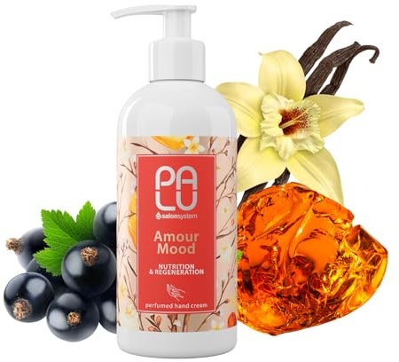 PALU - Handcreme für Sehr Trockene Hände - Parfümierter Handbalsam - mit Pumpspender - Geeignet als Abschlusspflege beim Maniküre-Behandlungsprozess im Nagelstudio - 280 g - Amour Mood