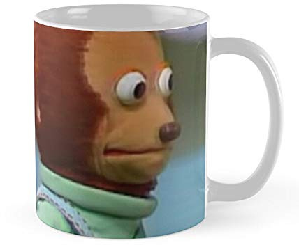 Stoneware Coffee Mug Monkey Puppet Meme Modern Ceramic Coffee Mug Coloured Ceramic Drinkware for Men Women Hot Brew