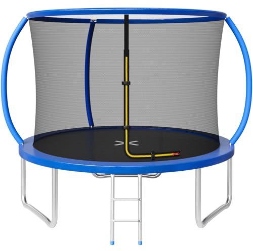 JUMMICO Trampolino da Giardino con Rete di Protezione per Bambini, 183/220/290/360 cm (Ø) con Scala, Trampolino Elastico Sicuro per Esterno