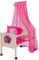 roba Puppenbett Serie 'Happy Fee', Holz natur inkl. textiler Ausstattung, Bettwäsche & Himmel pink