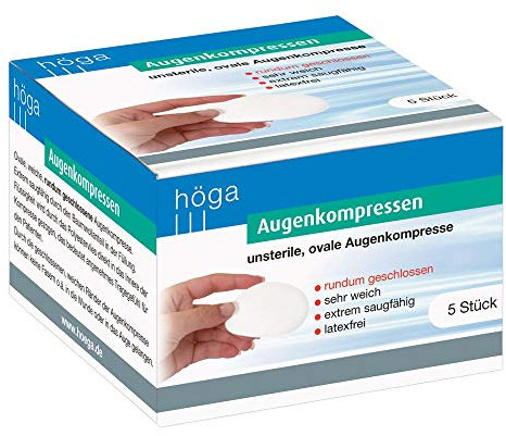 Augenkompressen, ovale, rundum geschlossene Augenkompresse, 52 x 70 mm, unsteril, 5 Stück, 2er-Pack.