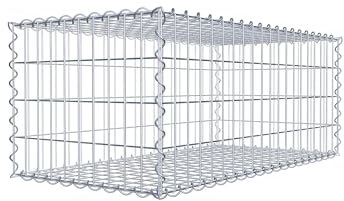 GABIONA - Gabione 100 x 40 x 50 cm - Cestino per gabbioni zincato con maglie 5 x 10 cm - Cestino in filo metallico resistente alle intemperie per il giardino