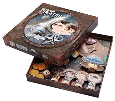 Marbushka Brettspiel - Gesellschaftsspiel für Kinder und Familien 2-4 spielers ab 4 Jahren [Weltraumpiraten] - ökologisch, nachaltig und fair-Trade aus natürlichen Materialien in Ungarn