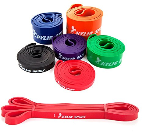 KYLIN SPORT Bande Elastique de Résistance Bande Latex de Yoga Bande d'entraînement pour Musculation Crossfit Récupération Pilates Kinésithérapie Culturisme pour Homme Femme