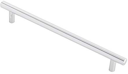 GedoTec Möbelgriff Chrom Küchen-Griff für Schubladen - LINEA | Schrankgriff mit Bohrabstand 160 mm | Relinggriff Ø 12 mm | Stangengriffe verchromt poliert | 1 Stück - Türgriff Vollmaterial massiv
