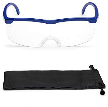 FALINGO Lupenbrille Vergrößerungsbrille Leselupe Lupe auf der Nase optische Vergrößerung auf 200% (Blau)
