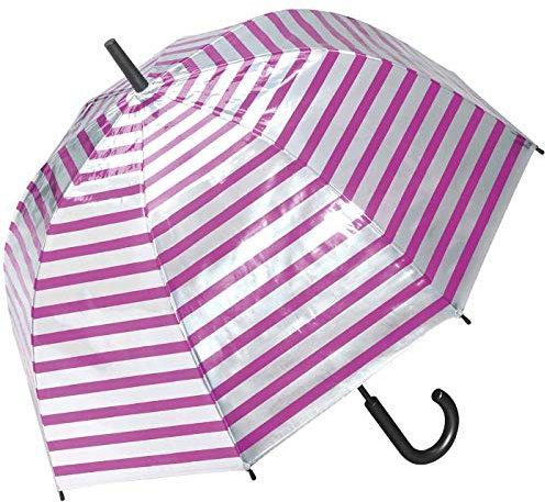 happy rain Regenschirm Damen Metallic Stripes - Berry