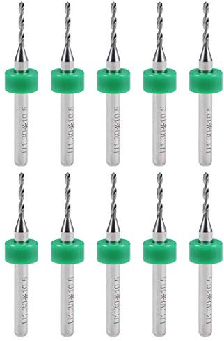 sourcing map PCB Drill Bits 1.3mm Tungsten Carbide Rotary Tool Jewelry CNC Engraving Print Circuit Board Micro Drill Bits 1/8 Inch Shank 10 Pcs
