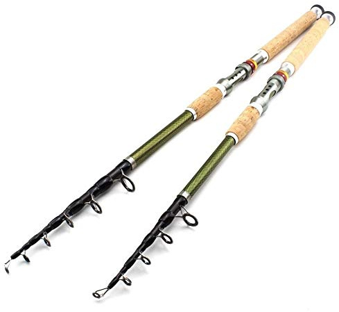 YOBAIH Teleskoprute 2.1m 2.4m 2.7m 3.0m 3.6m Teleskop Angelrute Carbon-Holzgriff Spinnrute Extra Heavy Karpfenangeln Pole Sea Tackle Angelruten (Size : 3.6M)