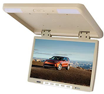 WOSTOKE 15.4 Pollici Monitor Auto Montato Sul Tetto Schermo A Soffitto Auto Video HD Veicolo Flip Down Overhead Lettore Multimediale beige
