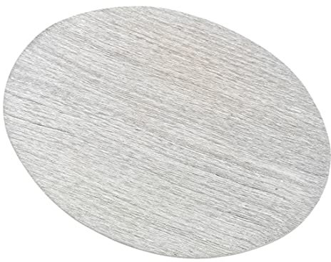 NKlaus Kerzenteller oval Aluminium Silber 13,5x10cm Untersetzer Kerzenhalter Tischdeko Gebürstet - Design 10383
