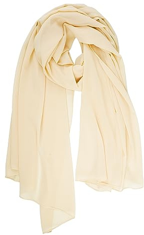 YOUR SMILE Schal Für Damen, leicht, atmungsaktiv, einfarbig, weich, Chiffon, lang, modisch, sonnenfest, beige Schals