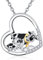 TANGPOET Tier Kuh Halskette Damen 925 Sterling Silber Niedlich Herz Anhänger Weihnachten Kuh Schmuck Geschenke