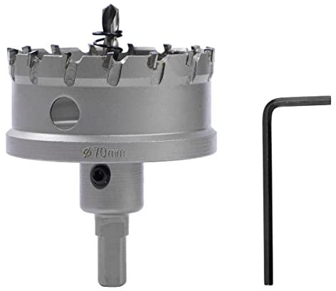 Dribotway Scie-cloche bimétallique 70 mm en carbure de tungstène TCT robuste de qualité industrielle en acier inoxydable pour bois, acier inoxydable, plastique, cuivre