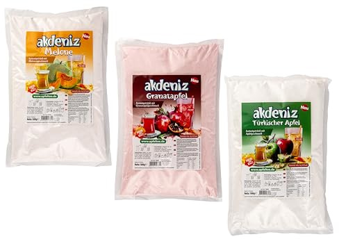 Akdeniz 3er Set, 3x 1 kg, Melonentee, Granatapfeltee, türkischer Apfeltee grün