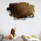 Welligkeit 3D Wandtattoo I Wandbild Kaleidoskop Wandaufkleber I Wandsticker Durchbruch 50 cm x 75 cm Poster Fensterblick I Wand Deko Aufkleber für Wohnzimmer Schlafzimmer Küche Türaufkleber