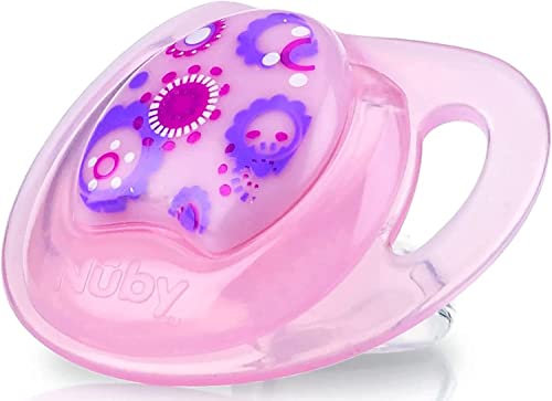 1x Pink Prism Orthodontic Pacifier with Massage Nubs, BPA Free Medium Silicone Teat – Newborn Essentials, Ultra Air Dummy for Newborn Baby Girls 6-18 Months