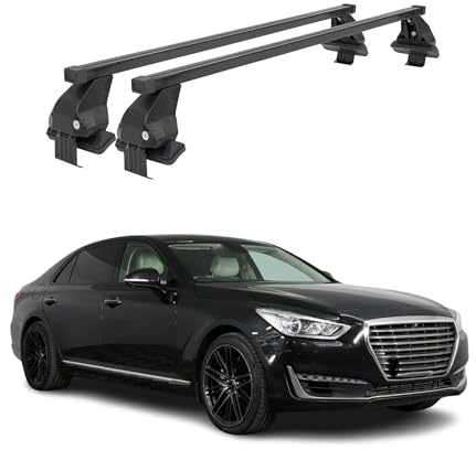 OMAC Menabo Dachträger für Ford Focus 2018-2025 Stahl Schwarz | DIN 75302:2019 & ISO/PAS 11154:2006 geprüft, Abschließbar, City-Crash-getestet, bis 50 kg Traglast, Querträger, Grundträger