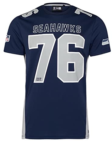 New Era Seattle Seahawks NFL Established Number Mesh Tee Blue T-Shirt - XL