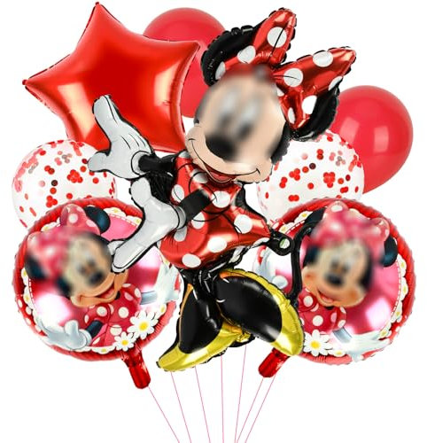 Palloncino Compleanno Minnie, 8 PCS Minnie Palloncini, Decorazioni di Compleanno di Minnie Palloncino, Palloncini Party Minnie Forniture, Minnie Palloncini Decorazioni