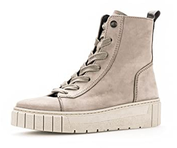 Gabor Damen Combat Boots, Frauen Stiefeletten,Wechselfußbett,Komfortable Mehrweite (H),halbstiefel,Kurzstiefel,leinen (Mel.),38.5 EU / 5.5 UK