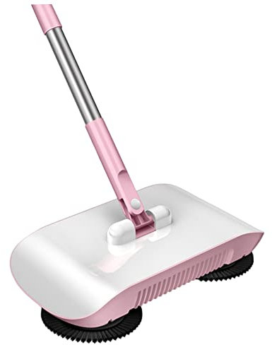 Jorzer Vacuum Cleaner Hand Push Sweeper Carpet Sweeper Manual 3 In 1 Sweeping Mop Crumb Sweeper Vacuum Cleaner Home Cleaning Tool For Sweeping Mopping Pink