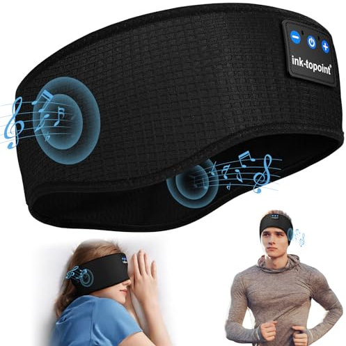 Schlafkopfhörer Bluetooth,Schlaf Kopfhörer Stirnband Bluetooth 5.4 Kopfhörer Geschenk für Männer/Frauen mit Ultradünnen HD Stereo Lautsprecher für Sport,Schlafen,Reisen,Meditation,Entspannen