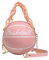 Sac à bandoulière rond en forme de ballon de basket pour femme (rose, taille unique), rose, Taille unique