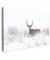 MuchoWow© Leinwand Groß 120x80 cm XXL Deko Schlafzimmer Aesthetic Leinwandbilder Wohnzimmer Gemälde Foto Geschenk Living Room Decoration Hirsch Bild - Rotwild - Reh - Winter - Schnee - Tiere - Weiß