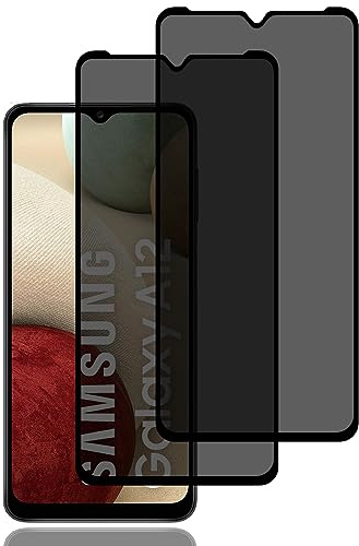 BCHKLAI Verre Trempé Anti-Espion pour Samsung Galaxy A12 [2 Pièces] | Protecteur D'écran de Confidentialité, 9H Dureté, Anti-Rayures, Sans Bulles, Protection D'écran Anti-Espion pour Galaxy A12
