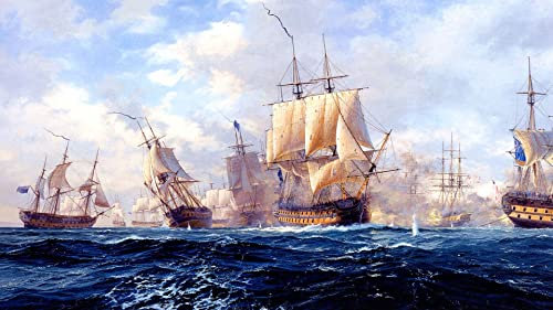Puzzle 1000 Teile Schlacht Auf See Segelschiffe Kämpfen Auf Dem Meer 75 * 50Cm