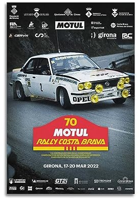 JONZA Vintage Rally Racing WRC-Poster für Opel Ascona 400, dekoratives Gemälde, Leinwand, Wand und Kunstbild, Familienschlafzimmer, 40 x 60 cm
