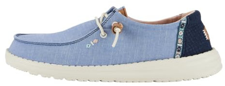 HEYDUDE - Damen Wendy Chambray Boho Wendy Slip-On Schuhe, Blue, 38 EU