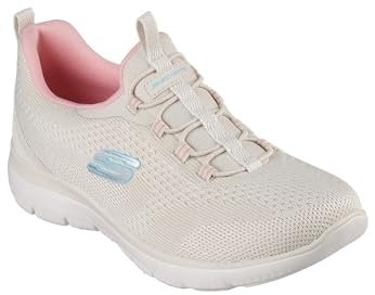 Skechers Damen Summits New Nature, Natural Knit/Pink & Aqua Trim, 38 EU