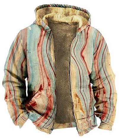 KONG JIMFAN Regenjacke Herren Weiße Strickjacke Denim Weste Herren Outdoor Jacke Herren Pinke Strickjacke Cardigan Herren Hoodie Herren 3XL Rennrad Regenjacke Herren Sportjacke(Multicolor,XL)