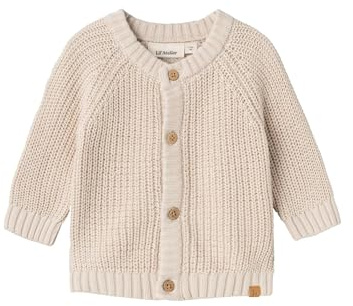 NAME IT Unisex Baby Nbnemlen Ls Knit Card Lil Noos Strickjacke, Sheer Bliss, 62 EU