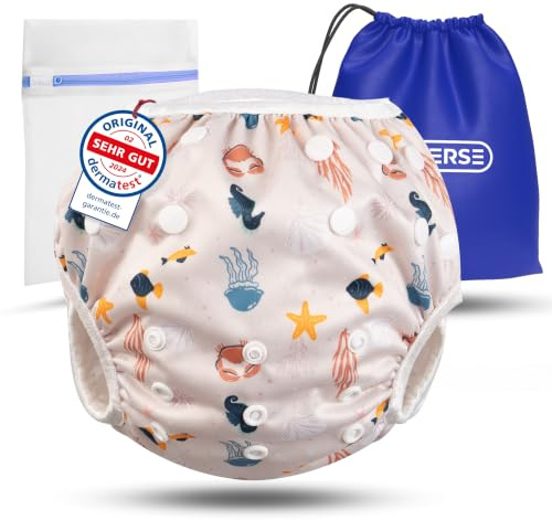 KIDVERSE Couche Piscine Bebe reutilisable - Couche de Bain Bébé lavable | Couche de Bain Bébé testé par Dermatest - Couche de Bain lavable et réglable - Couche de piscine Bébé reutilisable