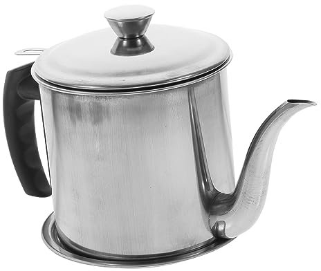 Edelstahl Ölfilterbehälter 1, 4l für Küche und Restaurant, Silber