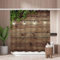 Woutay Shower Curtain Water Repellant Fabric Lamps Over Wooden Board,Mould Proof Resistant,Polyester,with 12 Plastic Hooks