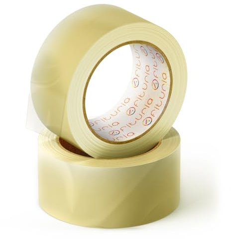 OFITURIA Lot de 2 rouleaux de ruban adhésif transparent pour emballage de cartons d'expédition et de déménagement 48 cm x 60 m