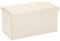 COSYLAND Sitzhocker mit Stauraum, Faltbare Sitzbank, Sitztruhe aus Kunstleder, gepolstert Sitzwürfel Fußhocker Aufbewahrungsbox mit Deckel, für Wohnzimmer Schlafzimmer, 76 * 38 * 38 cm (Beige)