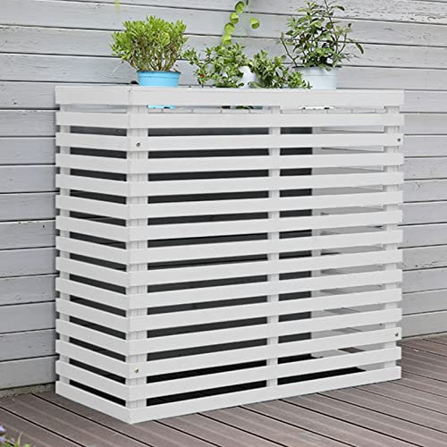 Wooden air Conditioner and Heat Pump Covers, Protective Cover for air Conditioner, Outdoor Wooden air Conditioner, Fence to Hide air Conditioner, Suitable for Outdoor air Conditioning Unit Racks (Col