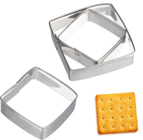 TOPBATHY 6 Piezas molde de galletas de acero inoxidable molde de pastelería molde cuadrado para galletas cortador de pastelería herramienta moldes para hornear sello de galleta