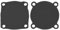 VGOL Lot de 2 interrupteurs de compresseur d'air en cuir avec joints en caoutchouc en forme de tortue - Coussin en cuir - Découpe manuelle - Trou de 40 mm et 5 mm - Noir