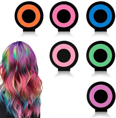 Tkekruh 6 Pièces Coloration Temporaire Cheveux Craie Cheveux Craie, morceaux Craie pour Cheveux, Coloration Temporaire Cheveux, pour Anniversaire, Halloween, Cosplay, Fête ou Cadeau, Hair Dye