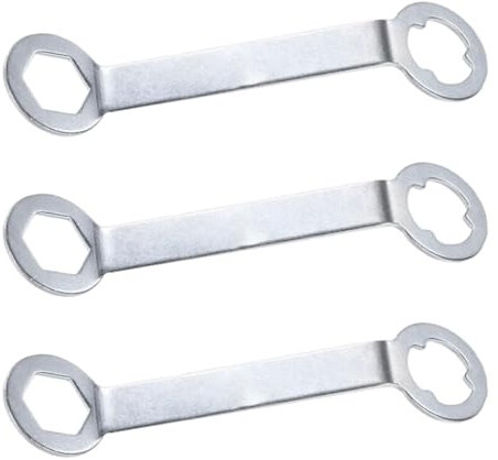 Reccisokz 3 Pieces World Cup Football & Rugby Stud Spanner, Adjustment Tool For M5 Soccer Shoes, Track Spikes Wrench Dual Interface Aluminum, Shoes Accessory Replacement Metal Boot Stud(Silver)