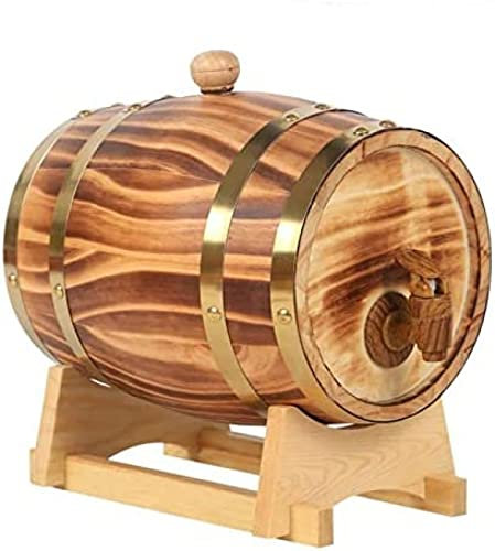 Fassungsvermögen: 1,5 l/3 l/5 l/10 l/20 l/25 l/30 l/50 l, Eichenholz, Weinfass aus Holz, handgefertigt aus Eiche, für Bier, Whisky, Rum, Portwein, 1,5 l