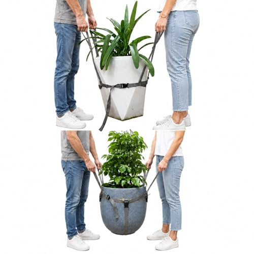 Potted Plant Mover and Lifting Straps for Garden, Planter Basket Support Straps, Flower Pot Holder Stand Organizer (Large)